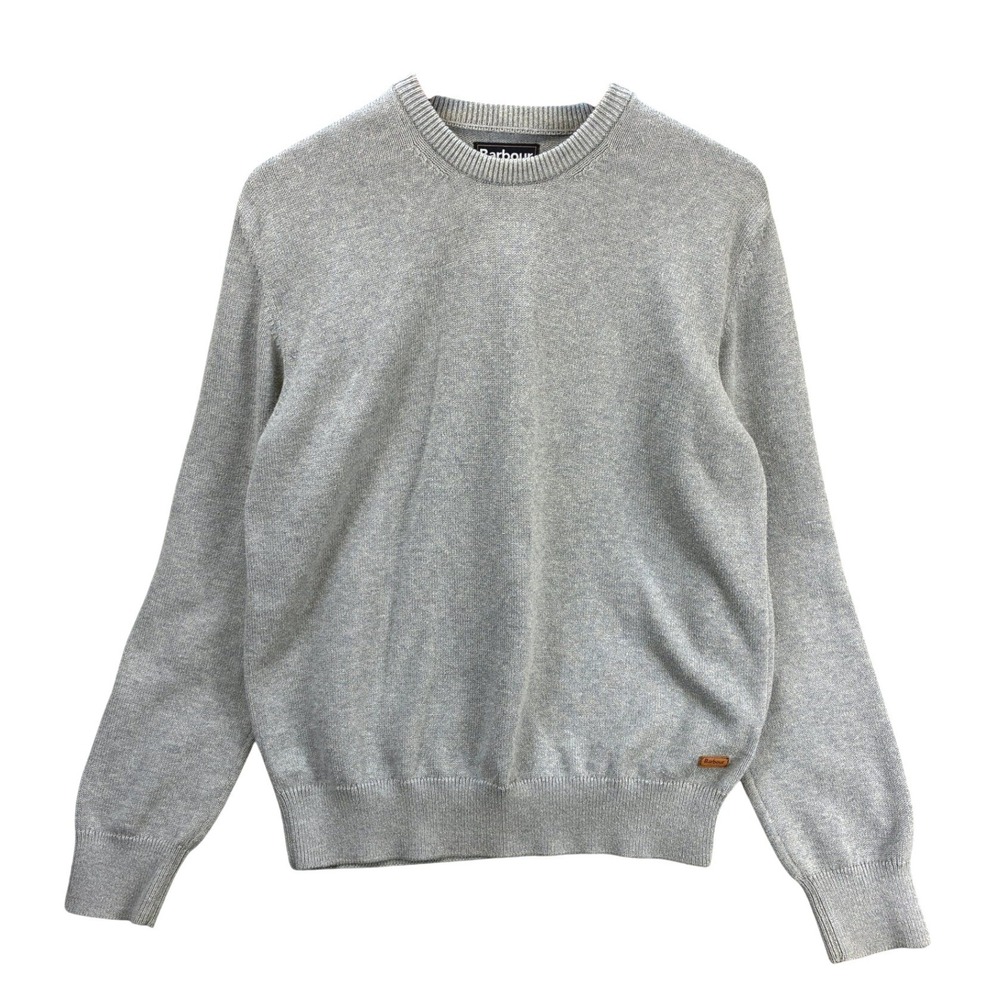 Barbour Crewneck Pullover Sweater Men's Size Large Gray Casual Knit Classic